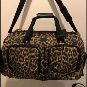 Leopard print duffle